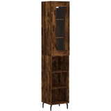 Maison Chic Visoka omara - Komoda - Predalnik dimljeni hrast 34,5x34x180 cm inženirski les, (21721130) | Shoptok.si