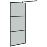 Pregrada za tuširanje 90 x 195 cm s tamnim staklom ESG crna | shoptok.hr