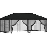 Paviljon s bočnim stranama 6 x 3 m Crna Poliester i čelik 190 | shoptok.hr