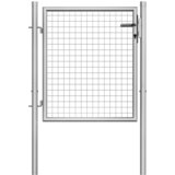 vidaXL Vrtna vrata pocinkano jeklo 105x125 cm srebrna Cene
