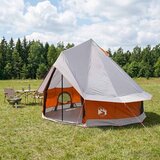 Tipi šator Siva i narančasta 250 x 250 cm Poliester i čelik Cijene