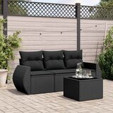  4-dijelni set vrtnih sofa od poliratana s jastucima crni | shoptok.hr
