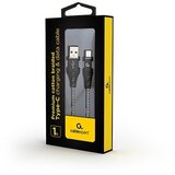  USB 2.0 kabl Premium cotton braided Type-C USB charging and data cable, 1 m, black/white, GEMBIRD CC-USB2B-AMCM-1M-BW | Eponuda.ba