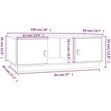  Stolić za kavu sivi 100 x 50 x 35 cm od masivne borovine | Eponuda.com