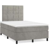 Box spring postelja z vzmetnico svetlo siva 120x200 cm žamet, (20789859) | Shoptok.si
