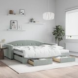  Dnevni krevet na razvlačenje svjetlosivi 100x200 cm baršunasti | shoptok.hr