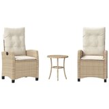  3-dijelni bistro set s jastucima bež od poliratana | shoptok.hr