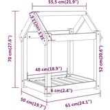  Pasja postelja črn 61x50x70 cm trdna borovina, (20799968) | Shoptok.si