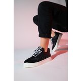 LuviShoes sande black denim detail women's sports sneakers cene