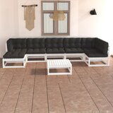 Maison Chic Seti vrtnega pohištva - Vrtna garnitura - Vrtni pohištvo set 8-delna z blazinami trdna borovina, (21798000) | Shoptok.si