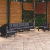 The Living Store Vrtna sedežna garnitura 6-delna z blazinami trdna borovina - Vrtna Sedežna Garnitura, (21478993) | Shoptok.si