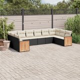 vidaXL 10-dijelni set vrtnih sofa s jastucima crni od poliratana | shoptok.hr
