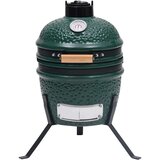 V 2-u-1 roštilj s pušnicom Kamado keramički 56 cm zeleni | shoptok.hr