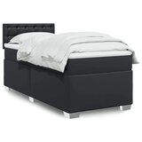 vidaXL Krevet s oprugama i madracem crni 100x200 cm od umjetne kože | shoptok.hr