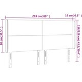  LED uzglavlje svjetlosivo 203 x 16 x 118/128 cm od tkanine | shoptok.hr