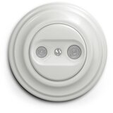  Kliklap - Retro pretplatnička utičnica TV+R (prolazna) sa keramičkim ramom, bela | Eponuda.com