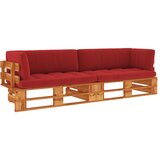 The Living Store Kavč dvosed iz palet z blazinami medeno rjava impreg. borovina - Kavč Iz Palet, (21484010) | Shoptok.si
