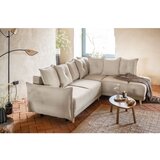Miuform Bež sklopiva kutna garnitura od samta (s desnim kutom) Lazy Lukka – | shoptok.hr