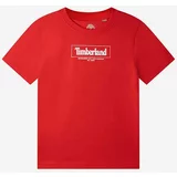 Timberland Otroška bombažna kratka majica Short Sleeves Tee-shirt rdeča barva