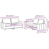  2-dijelni set sofa s jastucima smeđesivi od tkanine | shoptok.hr