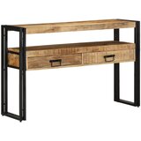 vidaXL Končne mize Črna 120x33x75 cm Trden mangov les in železo, (22056159) | Shoptok.si