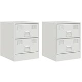 Maison Chic Dvo delni komplet Nočne omarice - Nočne mize bela 34,5x39x44 cm jeklo, (21688841) Cene