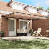 vidaXL Retraktilna tenda Večbarvni trak 450x300 cm blago - - Oranžna - 32.62 - 450x300 cm - 2025- | Shoptok.si