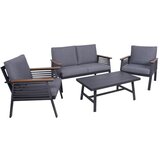 Garden Pleasure Temno siva aluminijasta vrtna garnitura za 4 osebe Denia – u