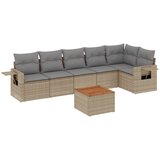 Maison Chic Seti vrtnega pohištva - Vrtna garnitura - Vrtni pohištvo set 7-delna z blazinami bež poli ratan, (21804120) | Shoptok.si