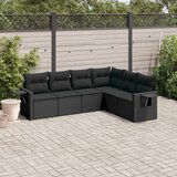 vidaXL 6-dijelni set vrtnih sofa s jastucima crni od poliratana | shoptok.hr