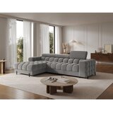 ELTAP Temno siva žametna raztegljiva/s prostorom za shranjevanje kotna sedežna garnitura (levi kot/z ležalnikom) Felro – | Shoptok.si