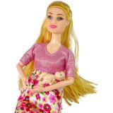  Lutka za igru Trudnica s bebom Flowers - roza | shoptok.hr