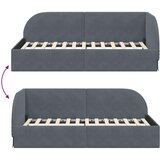  Kutni okvir kreveta s uzglavljem Tamno siva 80 x 200 cm Baršun | shoptok.hr