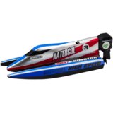  Brod na daljinsko upravljanje s dvostrukim motorjem KATERGOL 14cm - rdeča/bela/modra | Shoptok.si