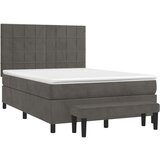  Krevet s oprugama i madracem tamnosivi 140x190 cm baršunasti | shoptok.hr