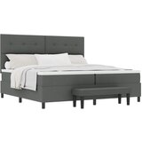 vidaXL Posteljni okvir z vzmetnico Komplet 2 Siva Tkanina 200 x 200 cm, (22067350) | Shoptok.si