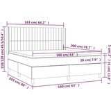  Box spring postelja z vzmetnico temno siva 160x200 cm blago, (20896706) | Shoptok.si