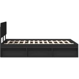  Konstrukcija postelje Črna 135 x 190 cm Masivno borovo les, (5000102831) | Shoptok.si