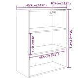 Viseći zidni ormarić crni 69,5 x 32,5 x 90 cm | Eponuda.ba