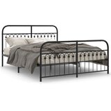 Furnova Kovinski posteljni okvir z vzglavjem in vznožjem črn 150x200 cm, (21934918) | Shoptok.si