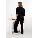 Kesi Włoski Punto set blouse + wide-leg pants black | Shoptok.si
