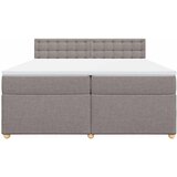  Krevet s oprugama i madracem smeđesivi 200x200 cm od tkanine | shoptok.hr