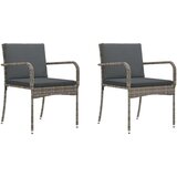 Bistro set za vrt s jastukom 3 pcs Sivi poliratan | shoptok.hr