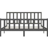  Posteljni okvir siv iz trdnega lesa 200x200 cm, (20646121) | Shoptok.si