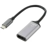 Renkforce USB-C® / DisplayPort adapterski kabel USB-C® utikač, DisplayPort utičnica 15 cm crna RF-5397866 dvostruko zaštićen USB-C® kabel za zaslon