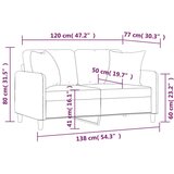  Dvosjed s ukrasnim jastucima krem 120 cm od tkanine | shoptok.hr