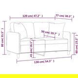  Kavč dvosed z blazinami krem 120 cm blago | Shoptok.si