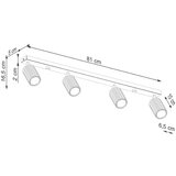 Nice Lamps Crna stropna svjetiljka 6,5x81 cm Gleam – | shoptok.hr