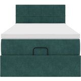 vidaXL Otomanski posteljni okvir z vzmetnico zelen 90x190 cm žamet, (21610122) | Shoptok.si