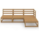  Sedežna garnitura 4-delna medeno rjava trdna borovina | Shoptok.si